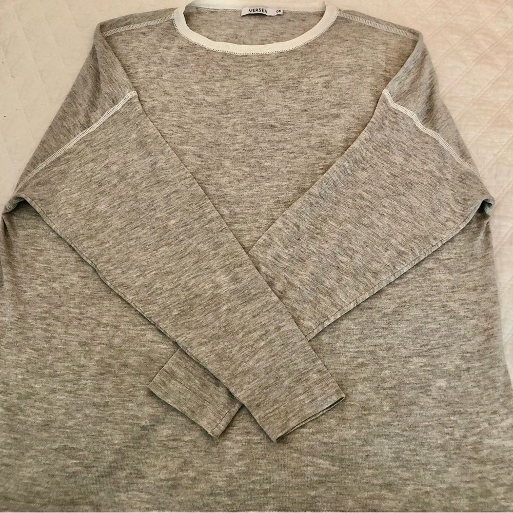 Mersea  Women's Gray Crew Neck Sweater